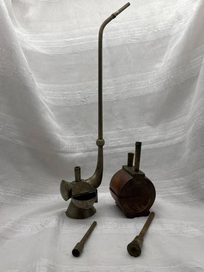 Antique Long Stem Tobacco Pipes & Wooden Barrel Pipe Bowl Lot - Newcastle Estate Collection - STERLING SILVER, GOLD TEETH, Antiques & Collectibles | Ocean Bid Auction