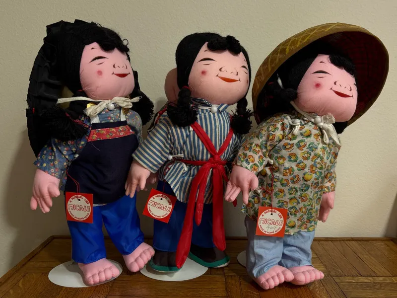 Vintage Micale Dolls Collection – Three Display Dolls with Tags - Newcastle Estate Collection - STERLING SILVER, GOLD TEETH, Antiques & Collectibles | Ocean Bid Auction