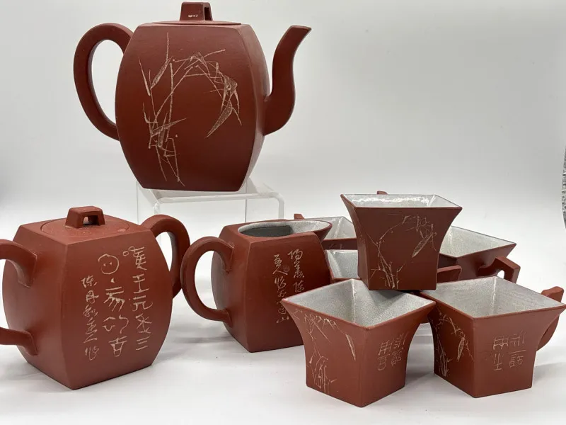 Vintage Chinese Tea Set by C.T.H. Co. – Teapot, Creamer & Six Cups - Newcastle Estate Collection - STERLING SILVER, GOLD TEETH, Antiques & Collectibles | Ocean Bid Auction
