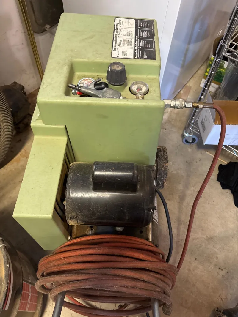 Vintage Sears 12-Gallon Air Compressor w/ Hose – Portable Shop Unit - Newcastle Estate Collection - STERLING SILVER, GOLD TEETH, Antiques & Collectibles | Ocean Bid Auction
