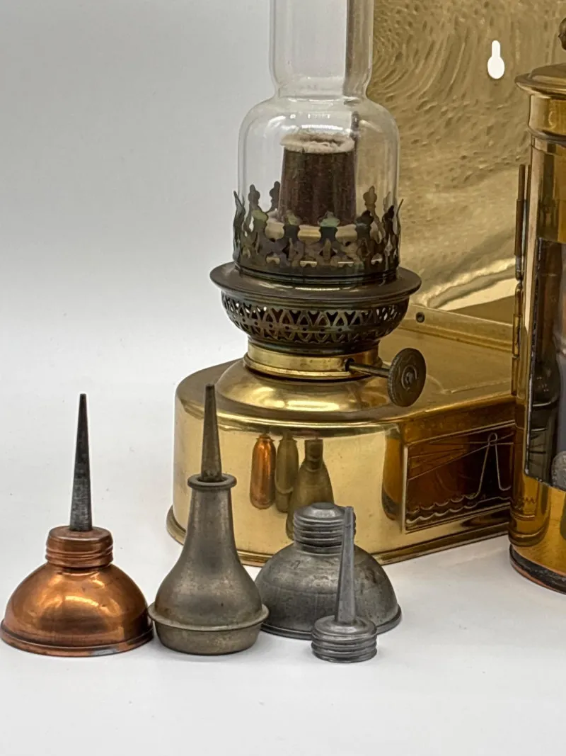 Antique Brass Oil Lamp, Brass Lantern & Vintage Oiler Collection - Newcastle Estate Collection - STERLING SILVER, GOLD TEETH, Antiques & Collectibles | Ocean Bid Auction
