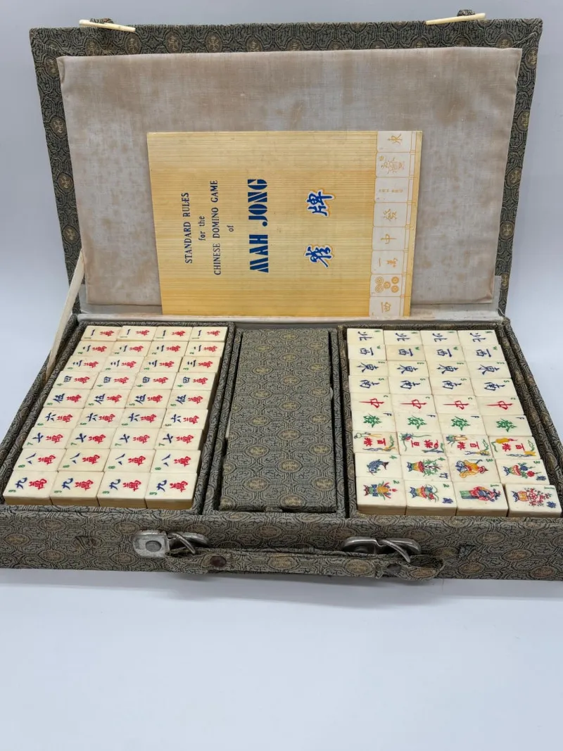 Vintage Mah Jong Set, Go Game, Backgammon Case & Strategy Books - Newcastle Estate Collection - STERLING SILVER, GOLD TEETH, Antiques & Collectibles | Ocean Bid Auction