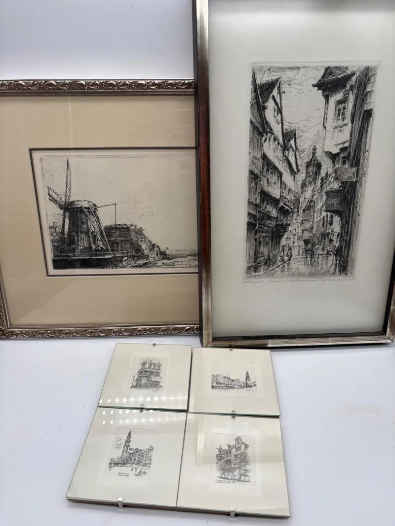 Collection of Vintage European Etchings and Prints - Newcastle Estate Collection - STERLING SILVER, GOLD TEETH, Antiques & Collectibles | Ocean Bid Auction