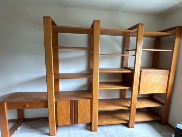 Mid-Century Modular Wall Unit Shelving System with Desk & Storage - Newcastle Estate Collection - STERLING SILVER, GOLD TEETH, Antiques & Collectibles | Ocean Bid Auction