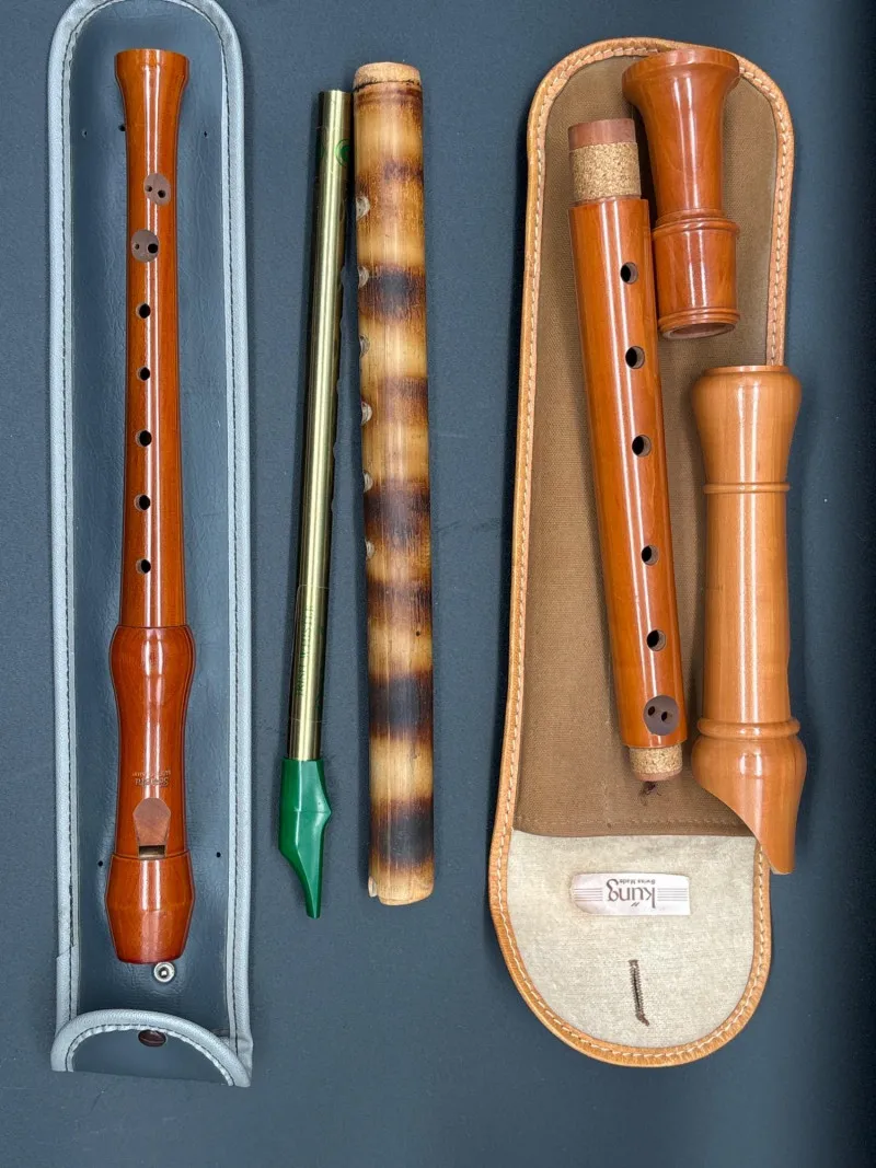 Vintage Recorder & Flute Lot w/ Cases Folk Music Instruments Set - Newcastle Estate Collection - STERLING SILVER, GOLD TEETH, Antiques & Collectibles | Ocean Bid Auction