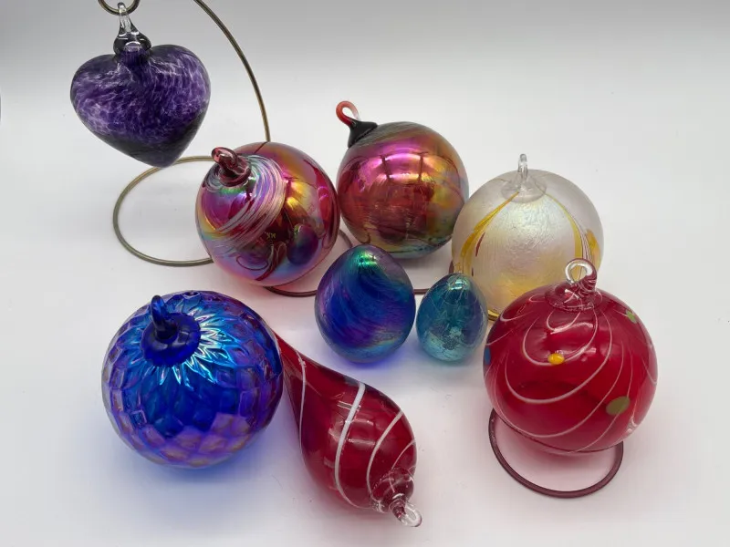 Hand Blown Art Glass Ornaments & Hearts – Iridescent Studio Lot - Newcastle Estate Collection - STERLING SILVER, GOLD TEETH, Antiques & Collectibles | Ocean Bid Auction