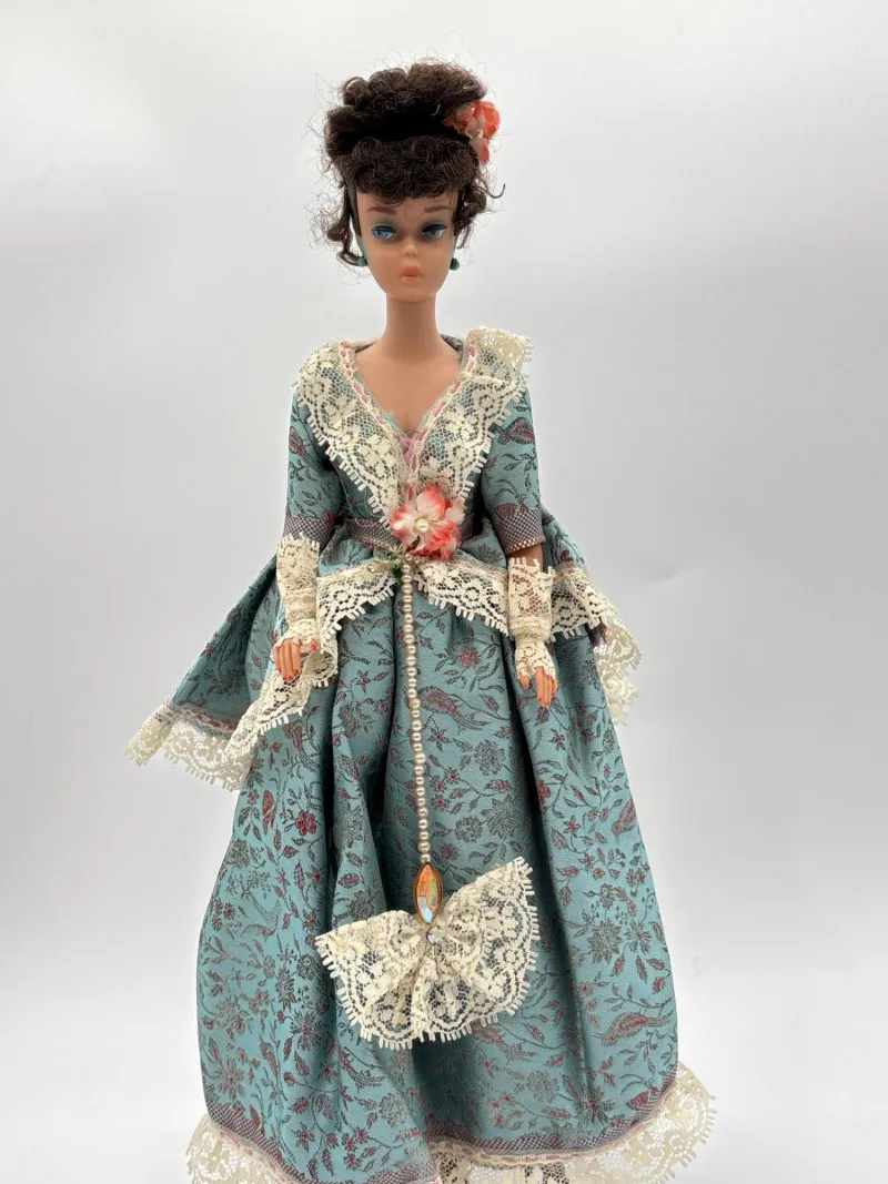 Vintage Brunette Barbie Doll in Custom Victorian Style Gown - Newcastle Estate Collection - STERLING SILVER, GOLD TEETH, Antiques & Collectibles | Ocean Bid Auction