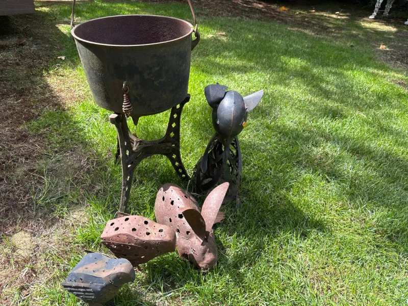 Vintage Cast Iron Garden Decor Lot - Newcastle Estate Collection - STERLING SILVER, GOLD TEETH, Antiques & Collectibles | Ocean Bid Auction