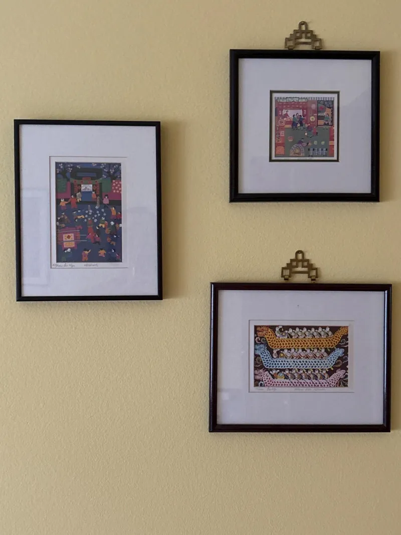 Signed Limited Edition Folk Art Prints by Lee Ngo – Framed Trio lot 2 - Newcastle Estate Collection - STERLING SILVER, GOLD TEETH, Antiques & Collectibles | Ocean Bid Auction