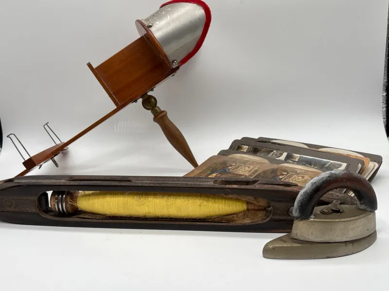 Vintage Stereoscope Viewer, Wool Carder, Sad Iron & Stereoview Cards - Newcastle Estate Collection - STERLING SILVER, GOLD TEETH, Antiques & Collectibles | Ocean Bid Auction