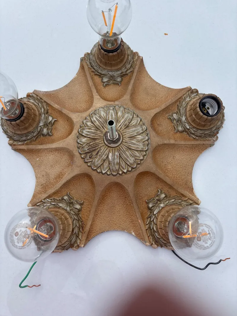 Estate Sale Vintage Ceiling Light Fixture Rewired 2016 Ornate - Collector’s Dream Auction – Lladro, Murano, Coastal Decor-Anacortes and Sequim pick-ups | Ocean Bid Auction