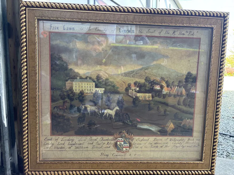 Estate Sale Large Framed English Manor Print 33x26.5 Vintage - Collector’s Dream Auction – Lladro, Murano, Coastal Decor-Anacortes and Sequim pick-ups | Ocean Bid Auction