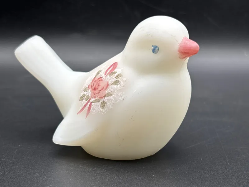 Signed Fenton Hand Painted Bird Figurine Milk Glass Floral - Collector’s Dream Auction – Lladro, Murano, Coastal Decor-Anacortes and Sequim pick-ups | Ocean Bid Auction