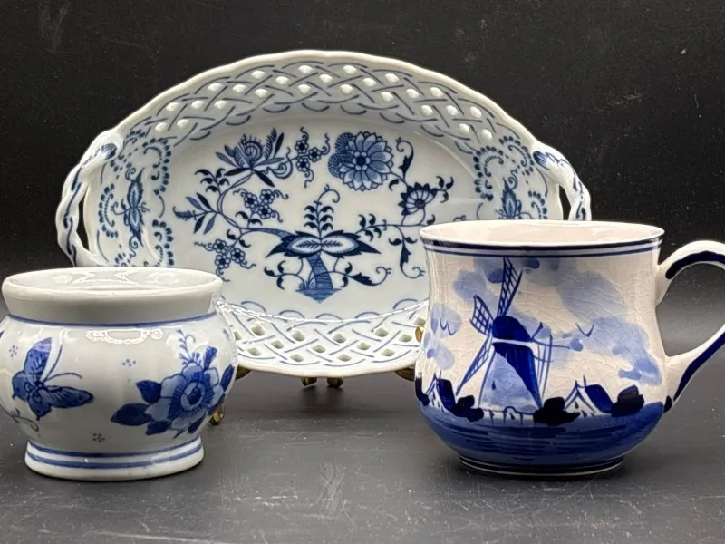 Denby Blue Lattice Bowl w/ Delft Style Mug & Jar Lot - Collector’s Dream Auction – Lladro, Murano, Coastal Decor-Anacortes and Sequim pick-ups | Ocean Bid Auction