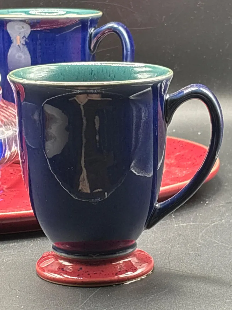 Denby Stoneware Lot – Platter, 4 Mugs & Candle Holder - Collector’s Dream Auction – Lladro, Murano, Coastal Decor-Anacortes and Sequim pick-ups | Ocean Bid Auction