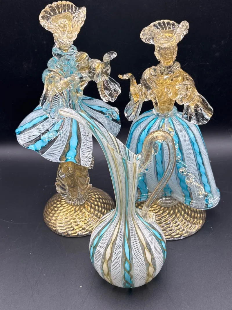 Stunning Murano Glass Figurines w Vase Venetian Art Glass Set - Collector’s Dream Auction – Lladro, Murano, Coastal Decor-Anacortes and Sequim pick-ups | Ocean Bid Auction