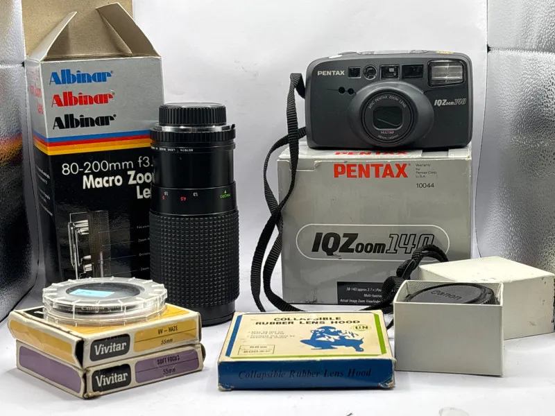 Pentax IQZoom 140 Camera Albinar Lens Vivitar Filters Lot - Collector’s Dream Auction – Lladro, Murano, Coastal Decor-Anacortes and Sequim pick-ups | Ocean Bid Auction