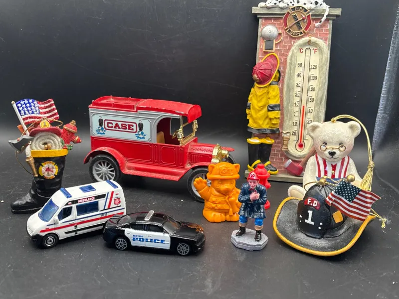 Estate Sale Firefighter Decor Lot Truck Thermometer Bear USA - Collector’s Dream Auction – Lladro, Murano, Coastal Decor-Anacortes and Sequim pick-ups | Ocean Bid Auction