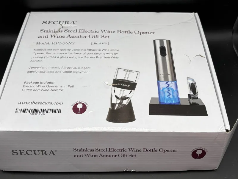 Secura Electric Wine Opener Aerator Gift Set Stainless Steel - Collector’s Dream Auction – Lladro, Murano, Coastal Decor-Anacortes and Sequim pick-ups | Ocean Bid Auction