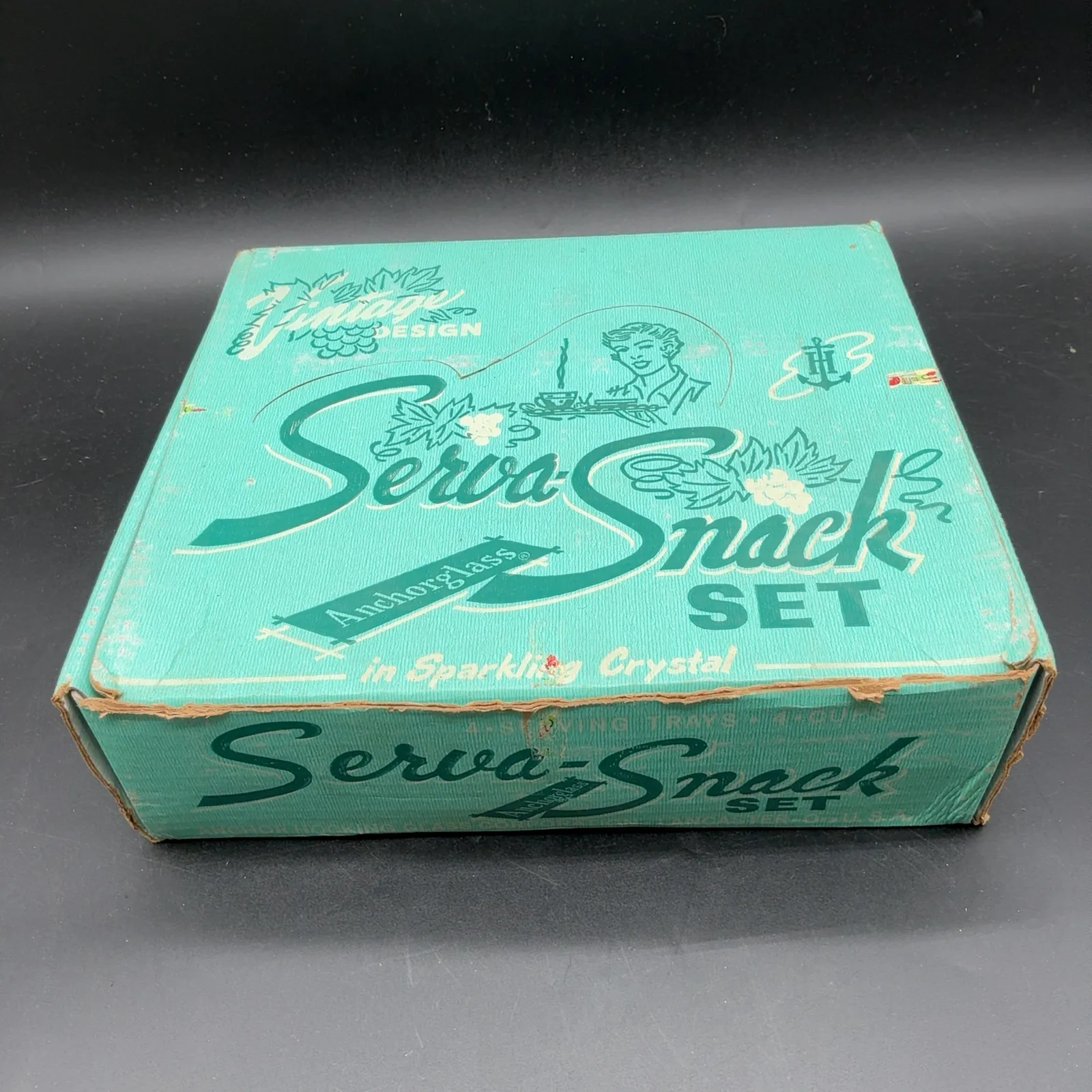 Vintage Anchor Hocking Serva-Snack Set – COMPLETE! Original Box – Grape & Leaf Pattern - Mt. Vernon Auction – Vintage Treasures, Antiques, Sterling Silver, Jewelry & More! | Ocean Bid Auction