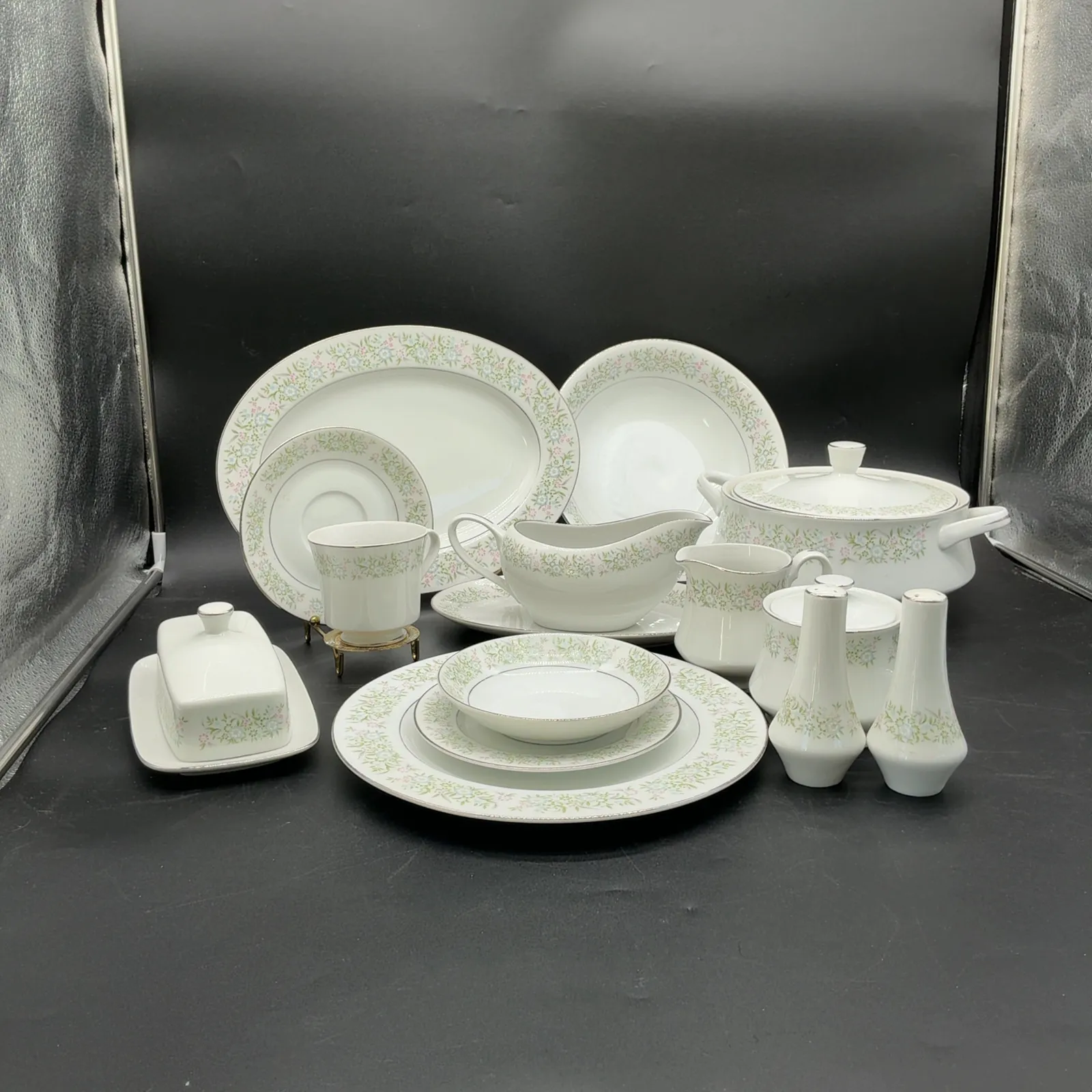 Pastel Floral China Dinnerware and Serving Pieces
