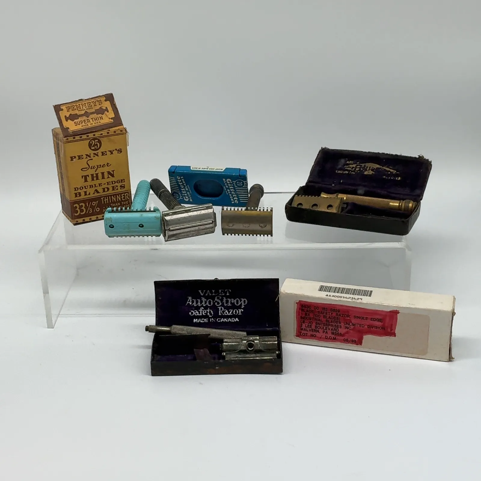 Vintage Valet AutoStrop Safety Razors and Blade Lot