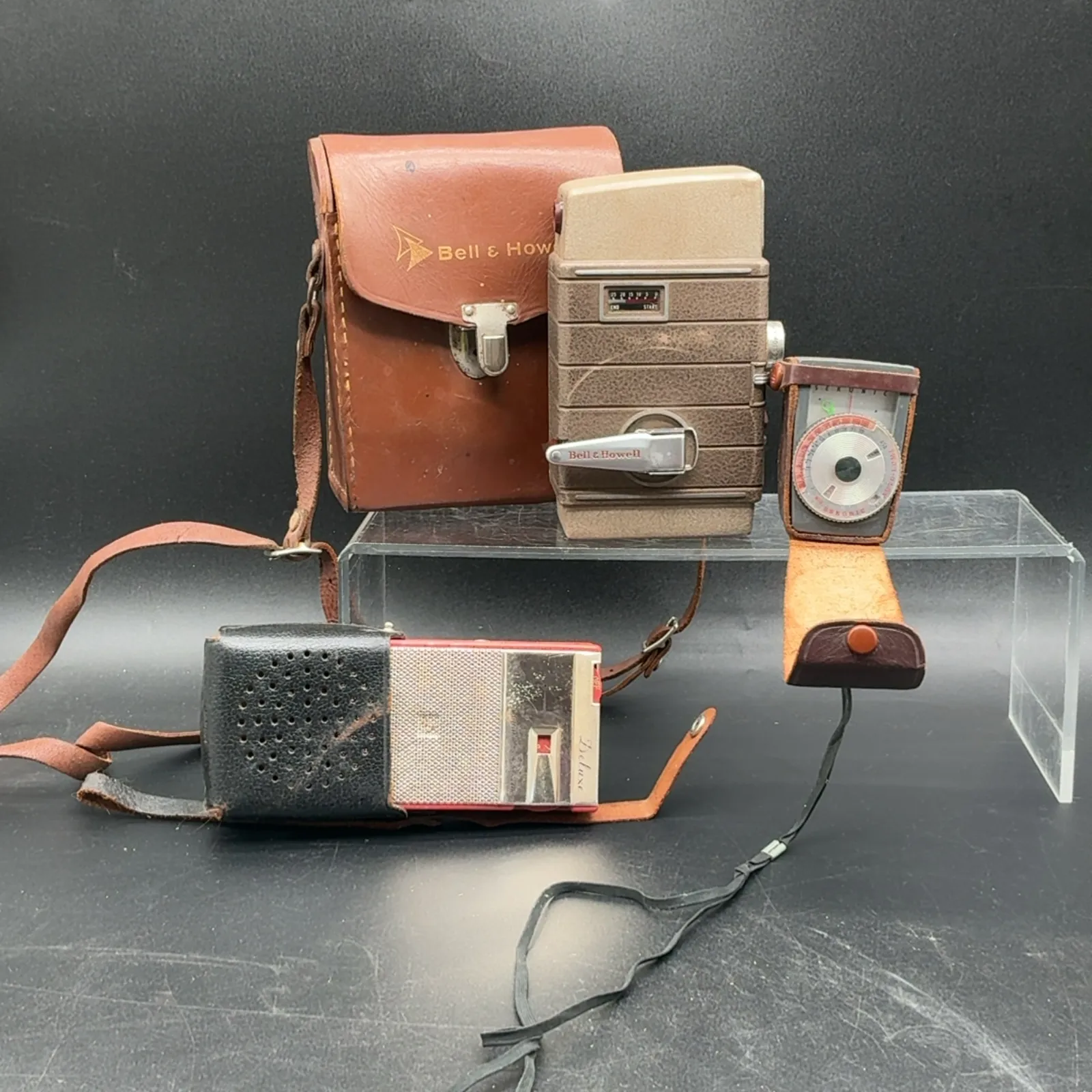 Bell & Howell Camera, Sekonic Meter & Transistor Radio
