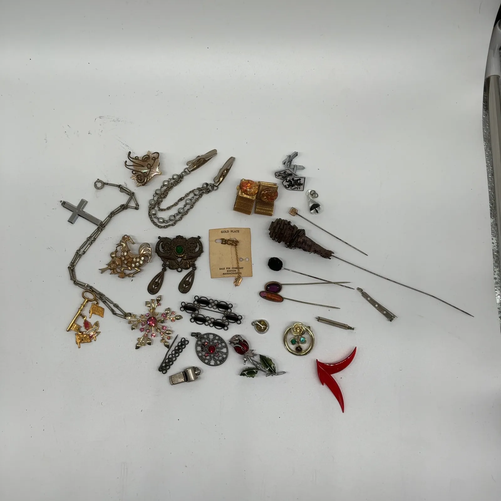 Vintage Costume Jewelry Brooch Pin and Cufflink Lot