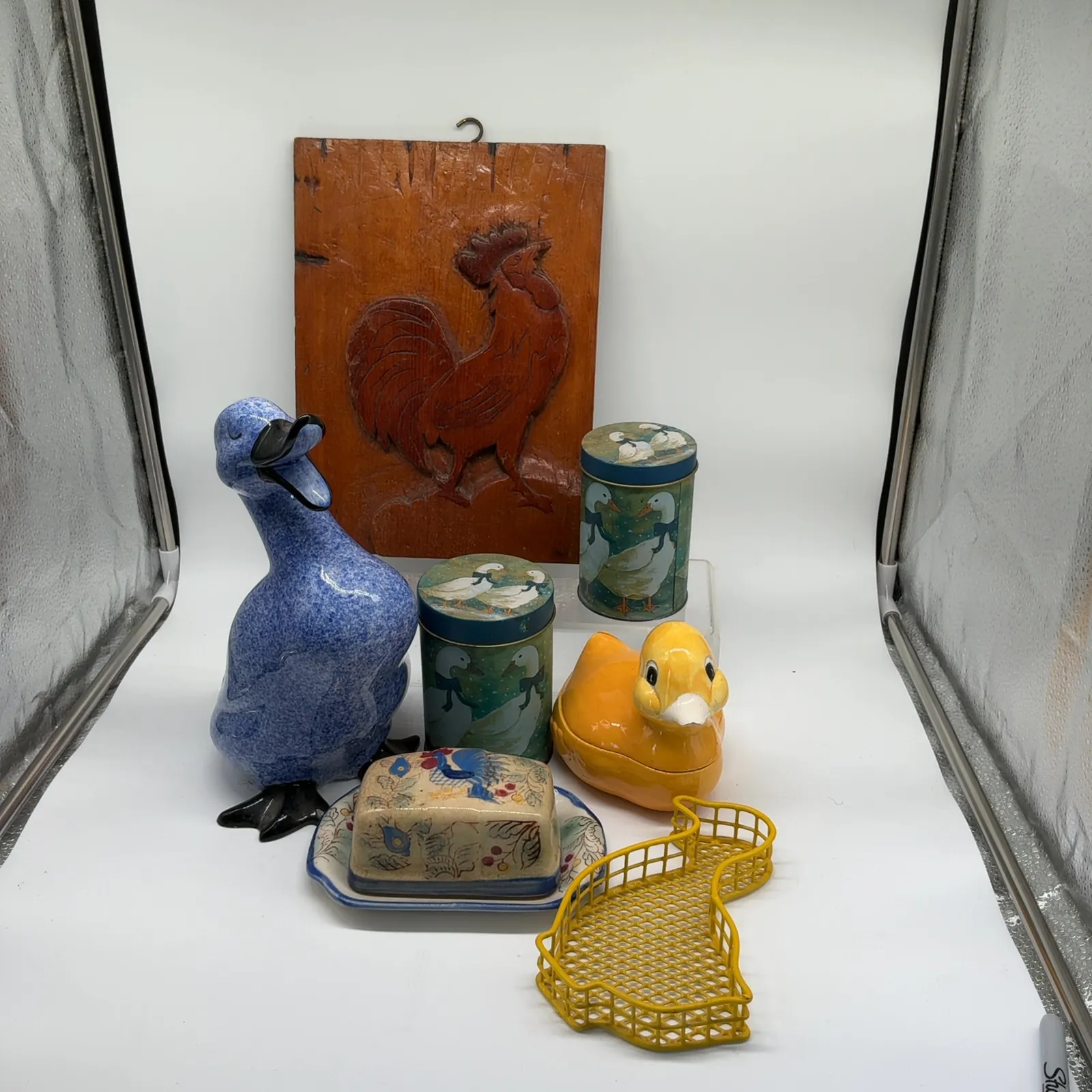 Duck Rooster Kitchen Decor and NASCO Butter Dish