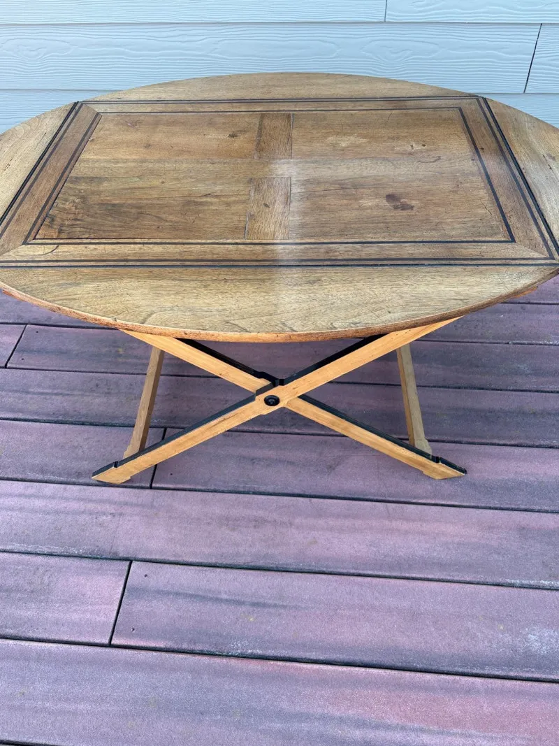 Vintage Folding Butler's Tray Table with Removable Tray - Anacortes Estate Auction – Sterling Silver, Jewelry & Incredible Finds | Ocean Bid Auction