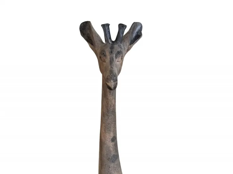 Hand-Carved Wooden Giraffe Sculpture on Base - Anacortes Estate Auction – Sterling Silver, Jewelry & Incredible Finds | Ocean Bid Auction