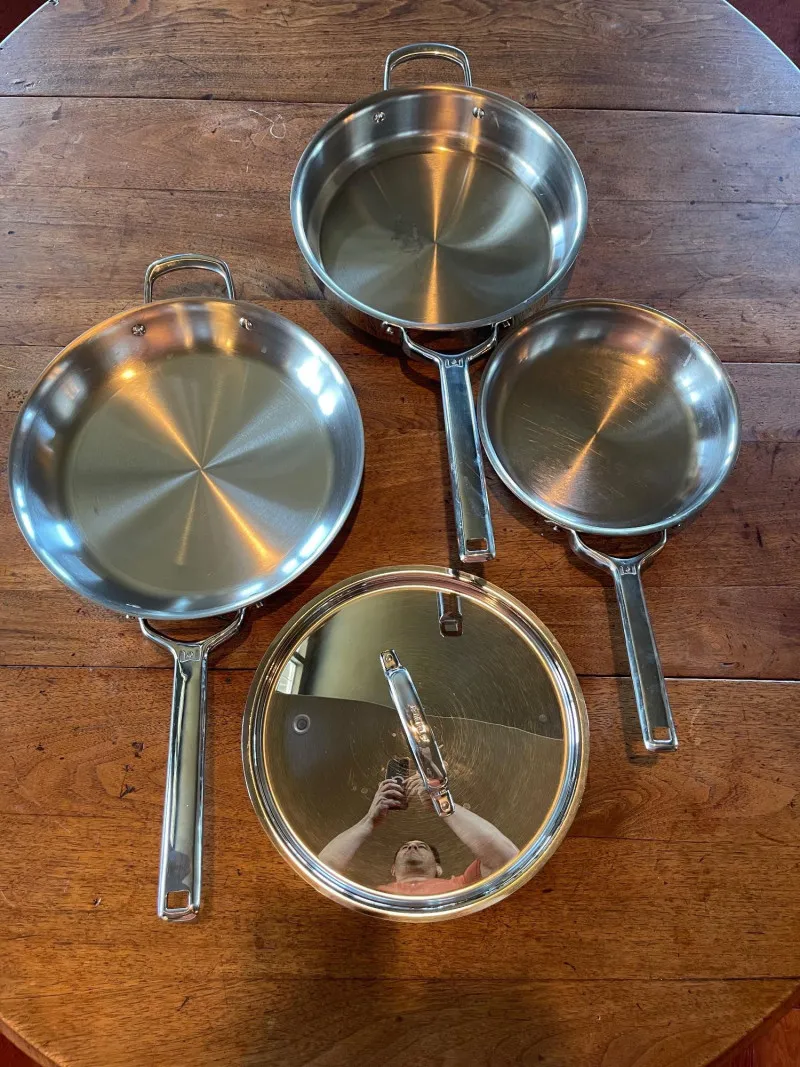 Wolf Stainless Steel Cookware Set Fry Pans Saucepan Glass Lid - Anacortes Estate Auction – Sterling Silver, Jewelry & Incredible Finds | Ocean Bid Auction