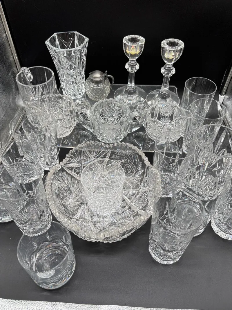 Large Estate Crystal Collection – Cut Crystal Serving & Barware Lot - Anacortes Estate Auction – Sterling Silver, Jewelry & Incredible Finds | Ocean Bid Auction