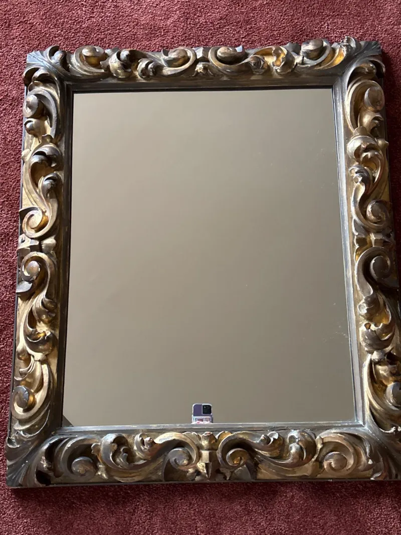 Large Ornately Carved Decorative Wall Mirror - Anacortes Estate Auction – Sterling Silver, Jewelry & Incredible Finds | Ocean Bid Auction
