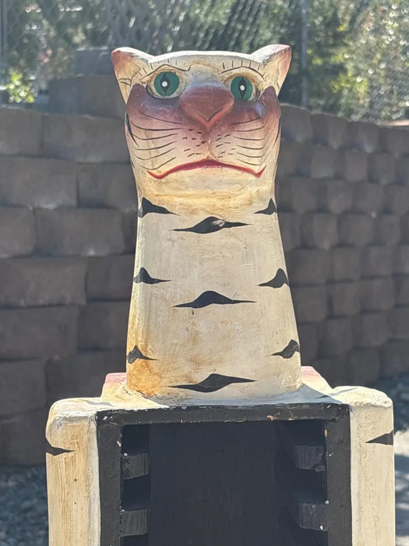 Hand-Carved Tiger CD Storage Tower with Tile Base - Anacortes Estate Auction – Sterling Silver, Jewelry & Incredible Finds | Ocean Bid Auction