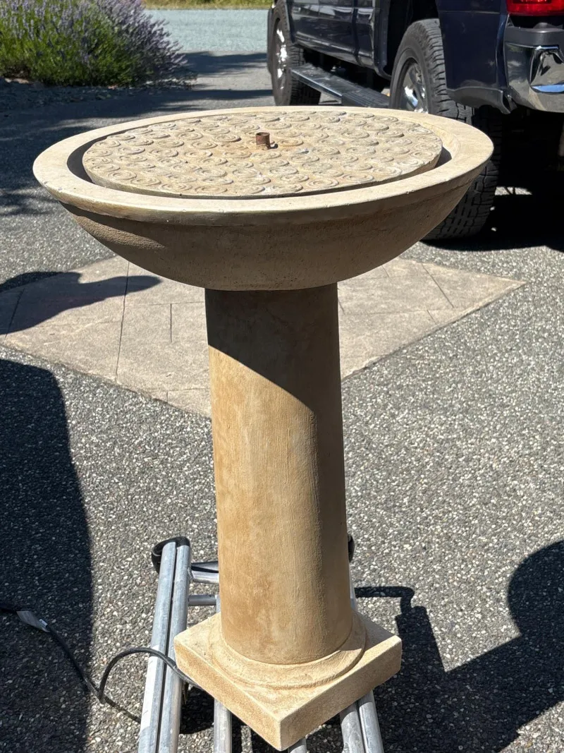 Campania International Cast Stone Pedestal Birdbath or Garden Fountain - Anacortes Estate Auction – Sterling Silver, Jewelry & Incredible Finds | Ocean Bid Auction