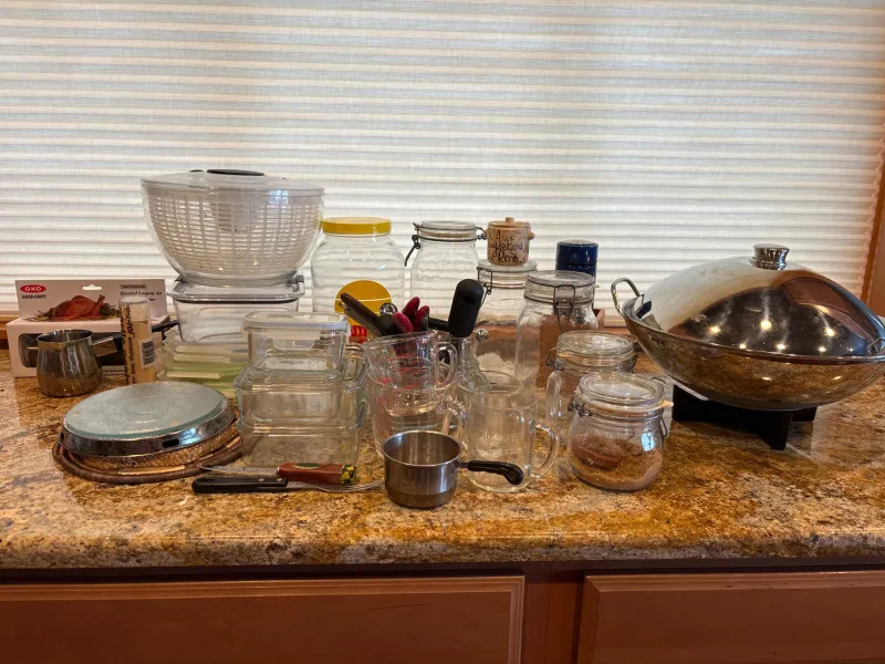 Kitchen Starter Lot Wok Canisters Spinner Storage & Prep Essentials - Anacortes Estate Auction – Sterling Silver, Jewelry & Incredible Finds | Ocean Bid Auction