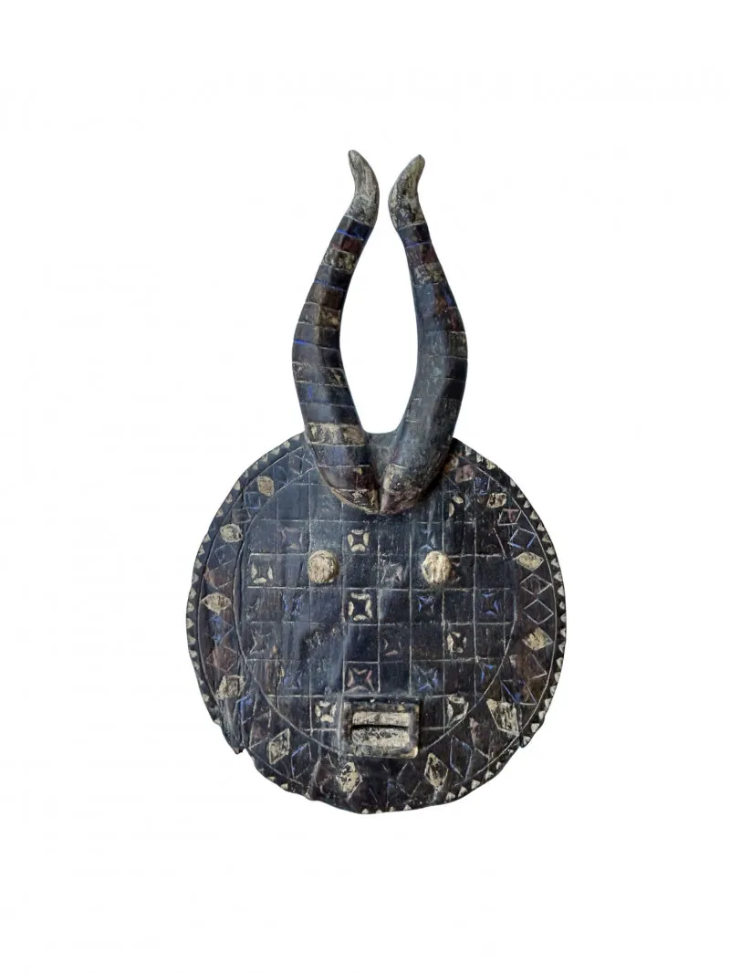 Hand-Carved African Tribal Mask with Horns – 26" Wall Art - Anacortes Estate Auction – Sterling Silver, Jewelry & Incredible Finds | Ocean Bid Auction