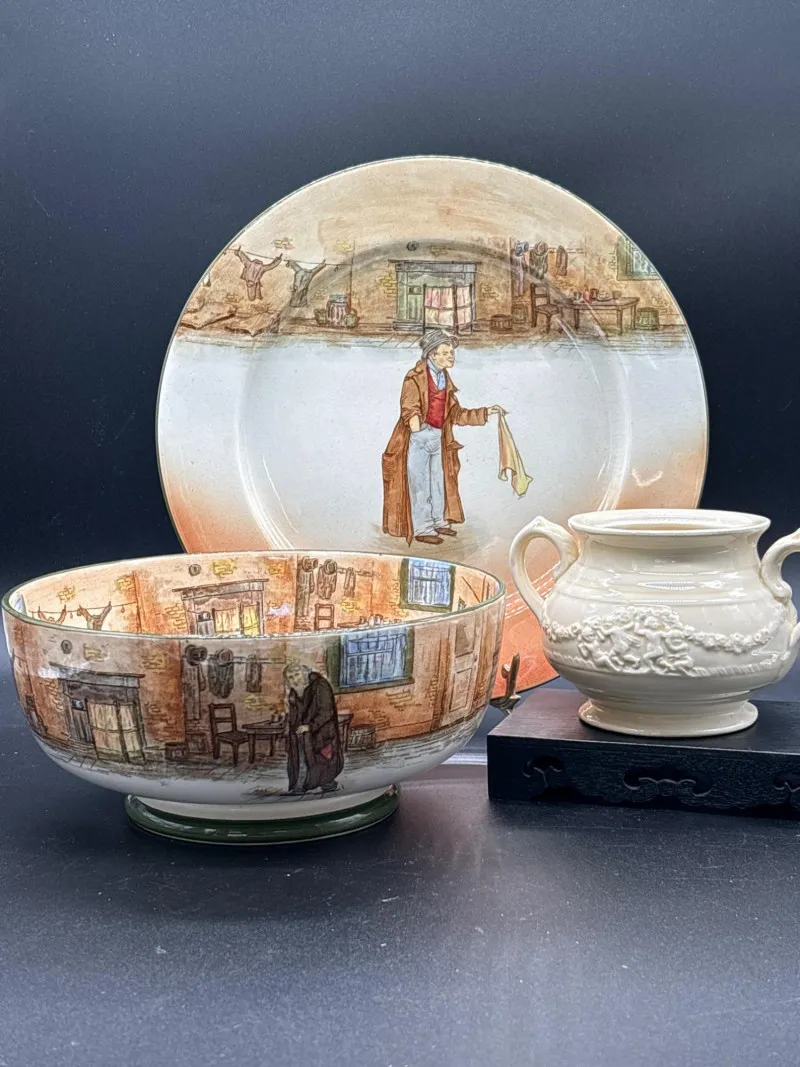 Royal Doulton Dickens Ware Bowl, Plate & Adams Titian Sugar Bowl - Anacortes Estate Auction – Sterling Silver, Jewelry & Incredible Finds | Ocean Bid Auction