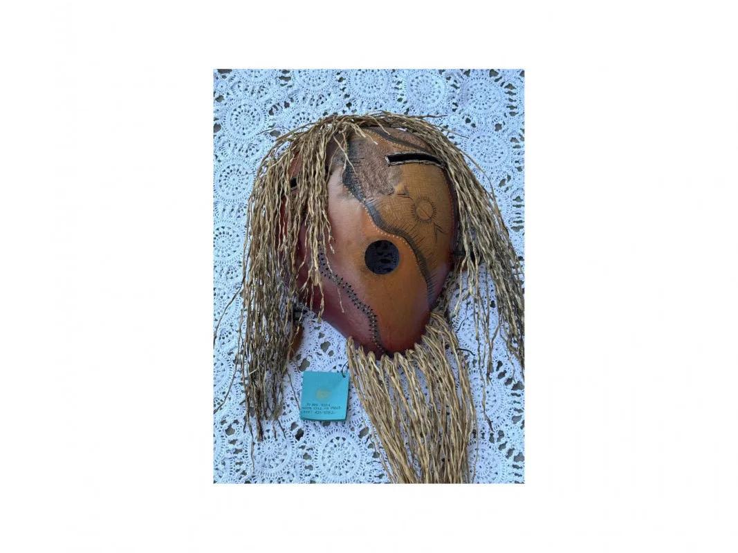 Handcrafted Tribal Mask with Natural Fiber Hair & Beard - Anacortes Estate Auction – Sterling Silver, Jewelry & Incredible Finds | Ocean Bid Auction