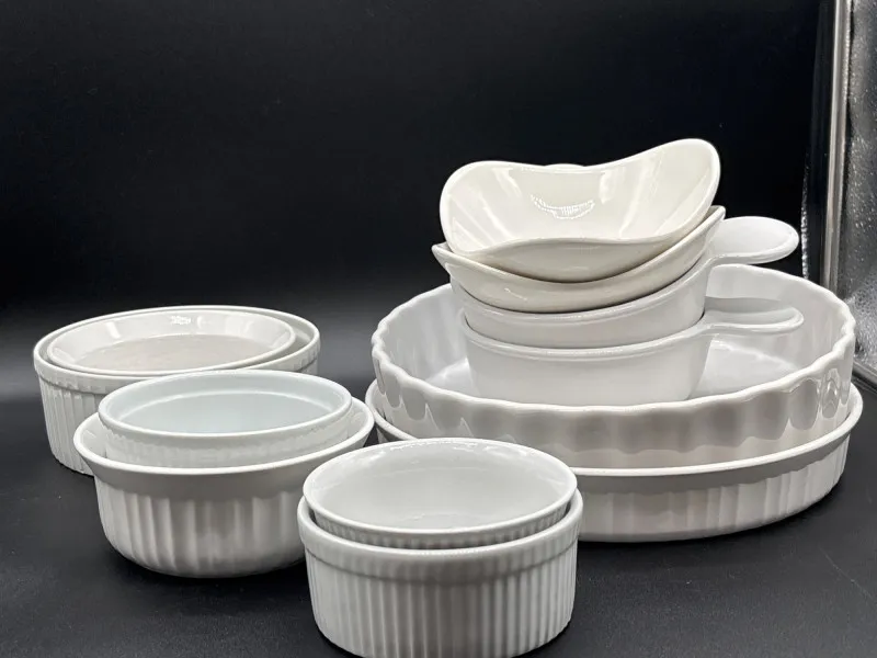 White Porcelain Baking Dishes Ramekins & Soufflé Serving Bowls - Anacortes Estate Auction – Sterling Silver, Jewelry & Incredible Finds | Ocean Bid Auction