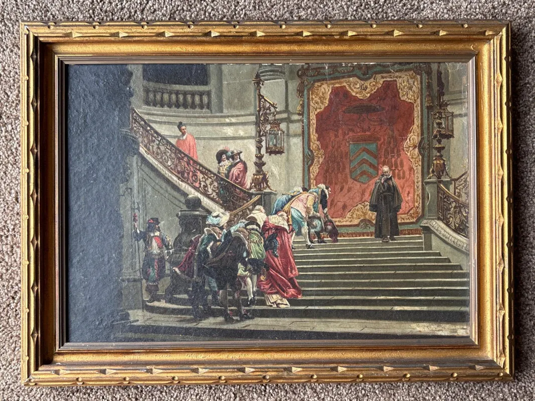 Vintage Framed European Court Scene Print – Ornate Gold Frame - Anacortes Estate Auction – Sterling Silver, Jewelry & Incredible Finds | Ocean Bid Auction