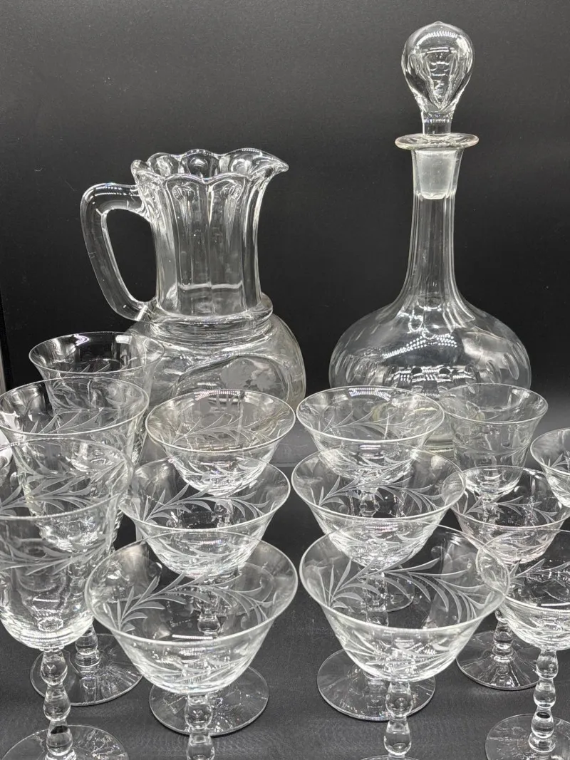 Vintage Wheel-Engraved Crystal Barware & Stemware Collection - Anacortes Estate Auction – Sterling Silver, Jewelry & Incredible Finds | Ocean Bid Auction