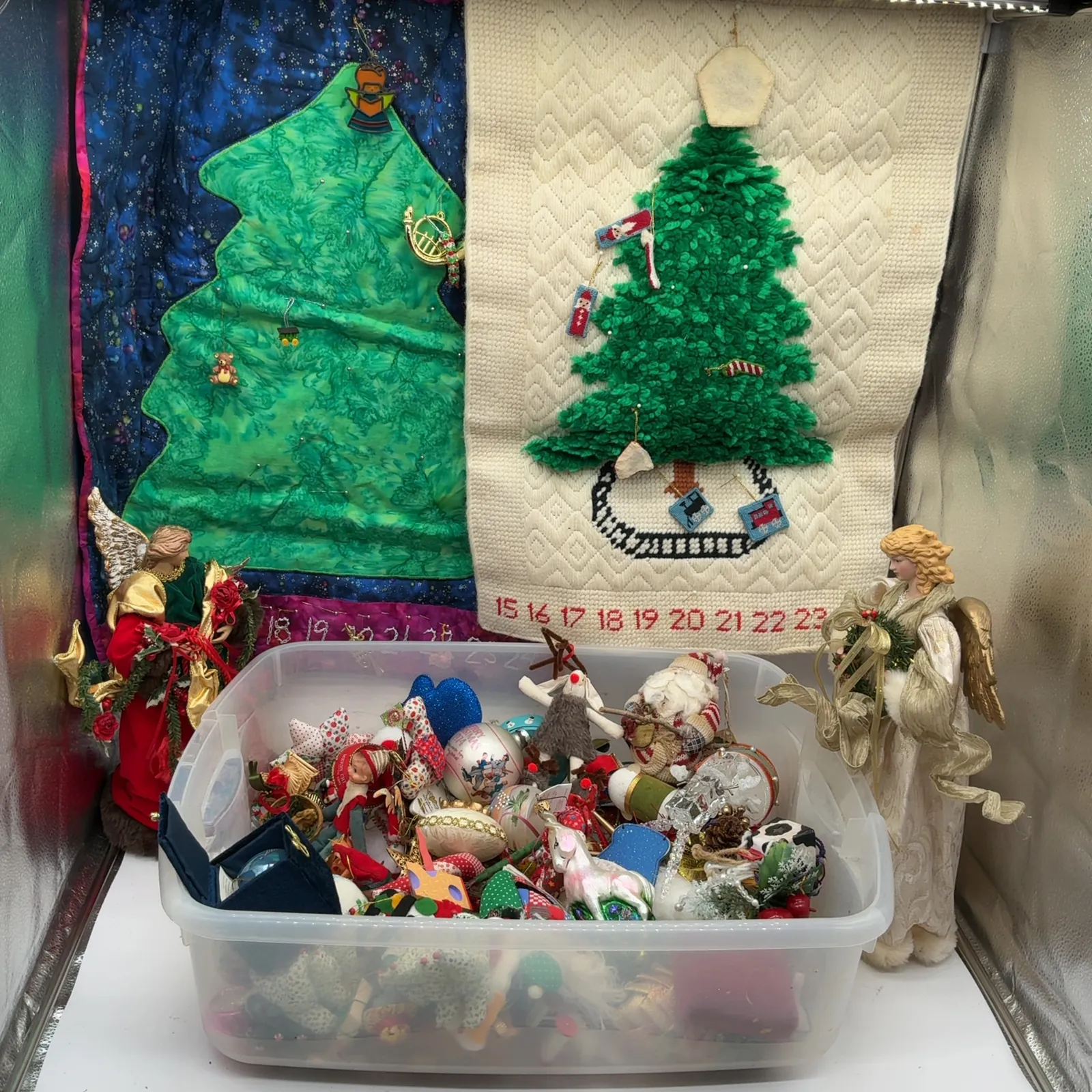Huge Christmas Decor Lot with 2 Advent Calendars