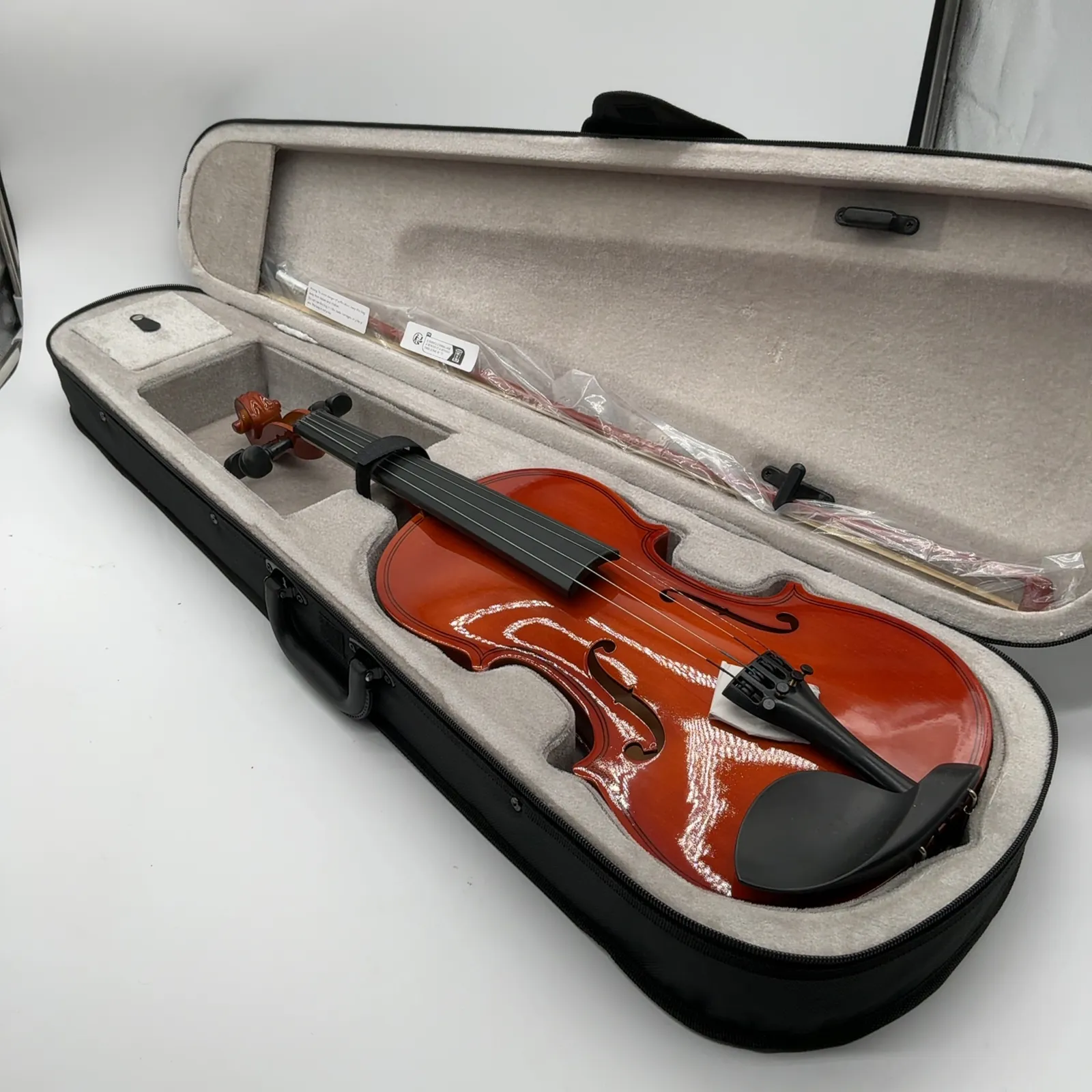 Full-Size 4/4 Violin with Bow and Fitted Case