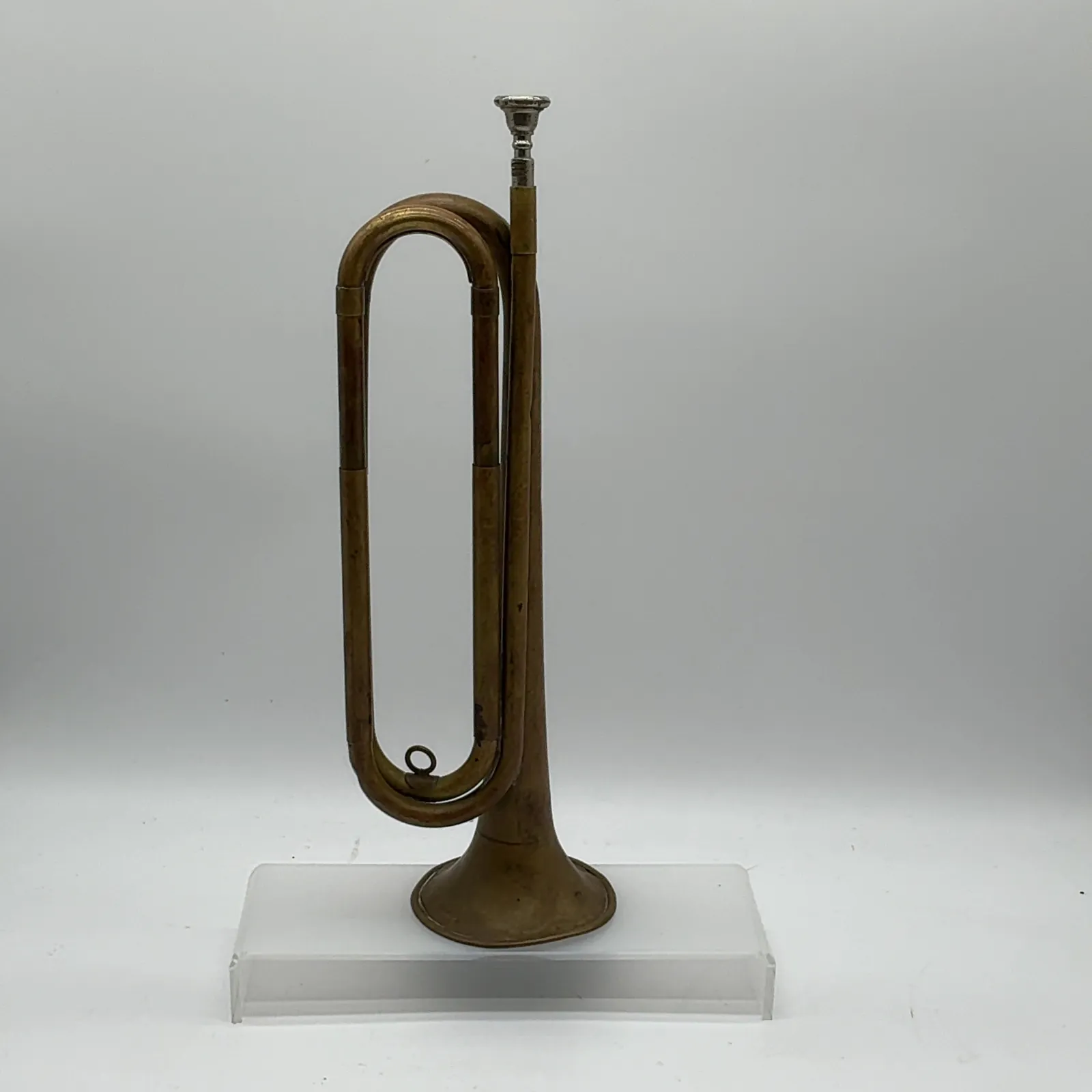 Vintage Brass Cavalry-Style Bugle with Mouthpiece
