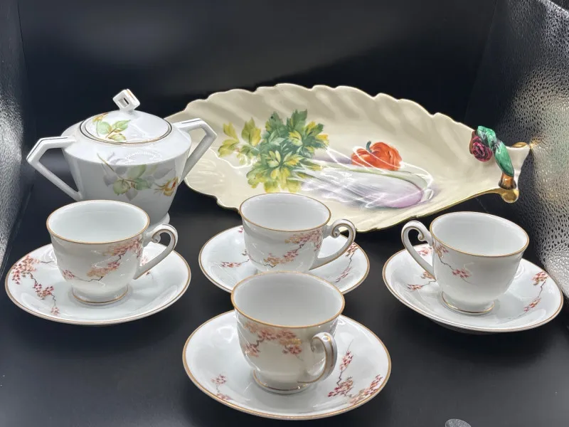 Noritake Dish & Sugar Bowl w/ Fukagawa Tea Cups Saucers Japan - Spring Treasure Auction – Vintage Finds & New-In-Box Surprises. | Ocean Bid Auction