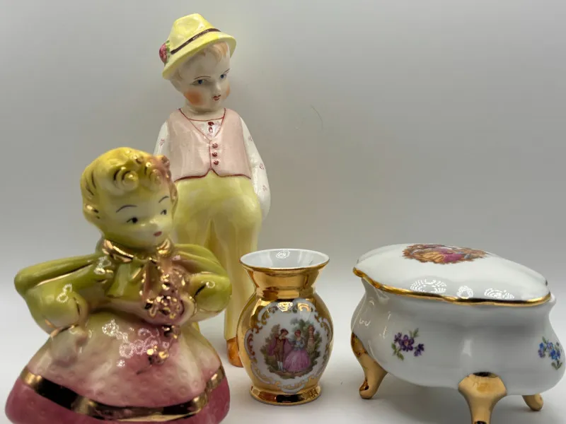 Limoges France Porcelain Trinket Box & Figurines Lot - Spring Treasure Auction – Vintage Finds & New-In-Box Surprises. | Ocean Bid Auction