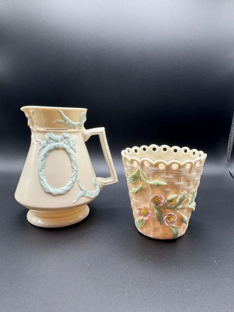 Belleek Ireland Jug Vase & Floral Spill Vase Basket Porcelain Lot - Spring Treasure Auction – Vintage Finds & New-In-Box Surprises. | Ocean Bid Auction