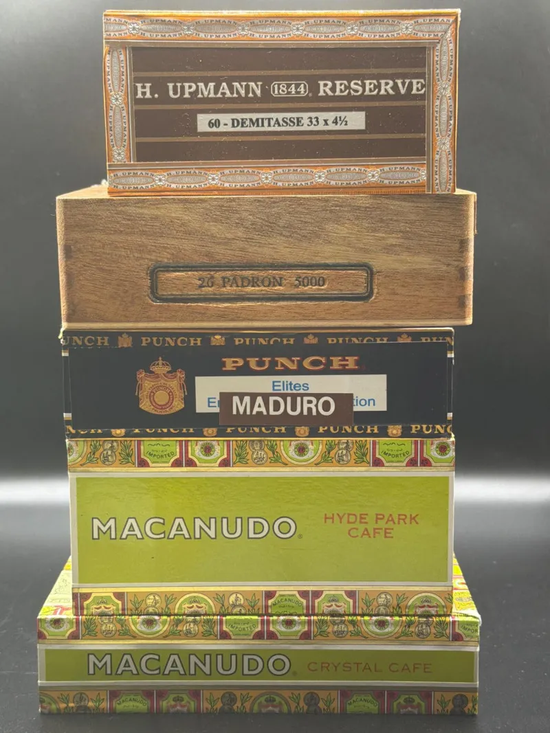 5 Vintage Cigar Boxes Macanudo Punch H Upmann Wooden Humidor - Spring Treasure Auction – Vintage Finds & New-In-Box Surprises. | Ocean Bid Auction